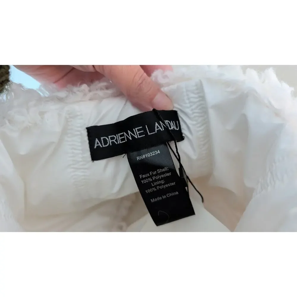 Adrienne Landau Ivory Faux Fur Pull Through Scarf Neck Warmer NEW!